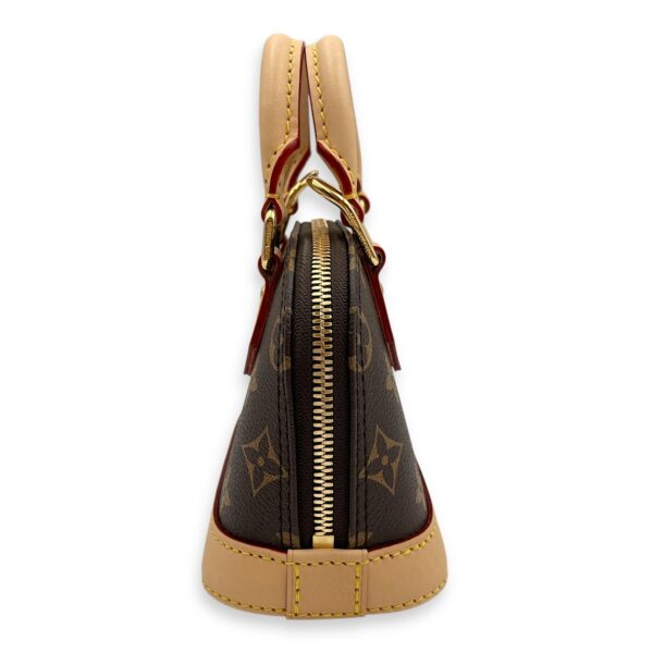 Alma LV x TM Cherry Nano Brown Monogram Top Handle Bag in Coated Canvas, Gold hardware - Image 5