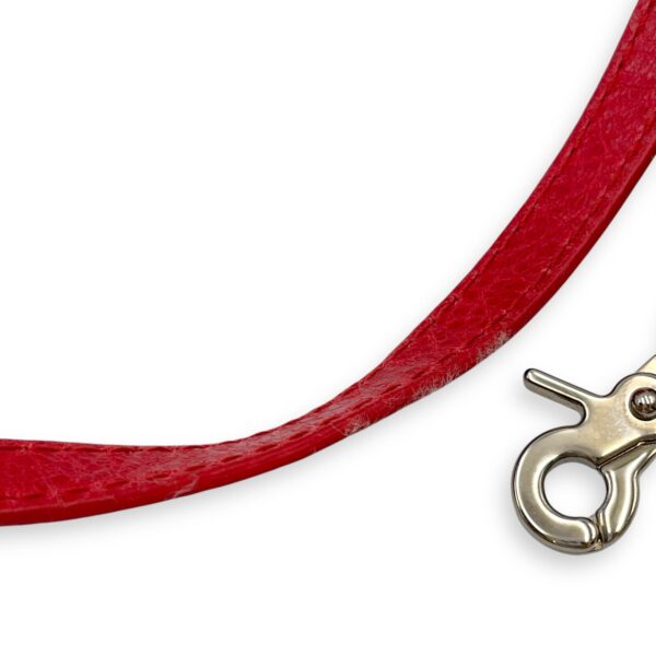 City Pouch Red Crossbody Bag in Distressed Leather, Silver hardware - Image 10