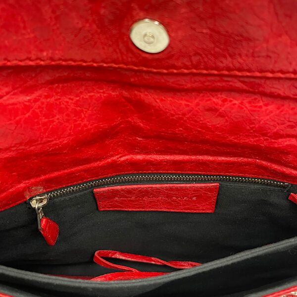 City Pouch Red Crossbody Bag in Distressed Leather, Silver hardware - Image 7