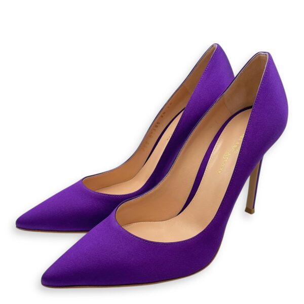Satin 37.5 Purple Pumps in Satin - Image 3