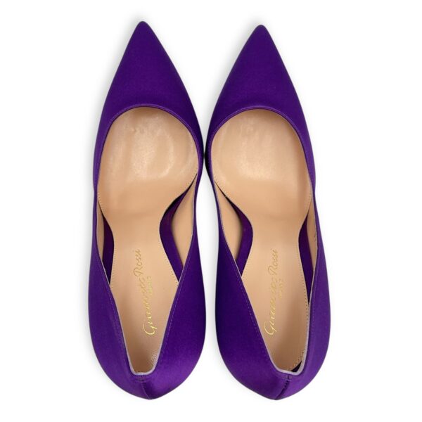 Satin 37.5 Purple Pumps in Satin - Image 4