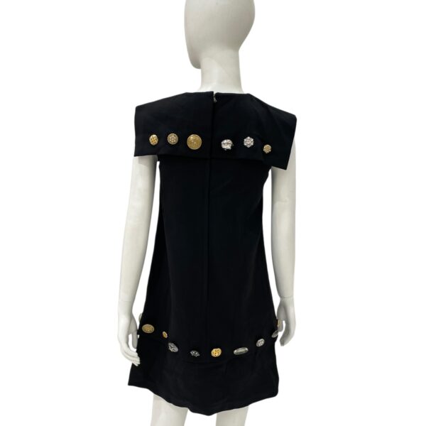Mid Length Dress 36 Black Ready-To-Wear in Wool, Brushed Gold hardware - Image 3