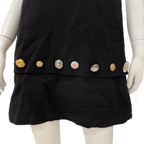 Mid Length Dress 36 Black Ready-To-Wear in Wool, Brushed Gold hardware - Image 5