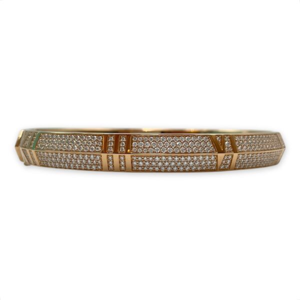 Atlas X Closed L Wide Hinged Bangle in 3.06 CT, Rose Gold Hardware