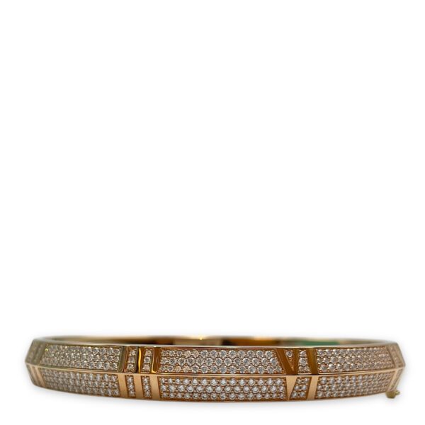 Atlas X Closed L Wide Hinged Bangle in 3.06 CT, Rose Gold Hardware - Image 3