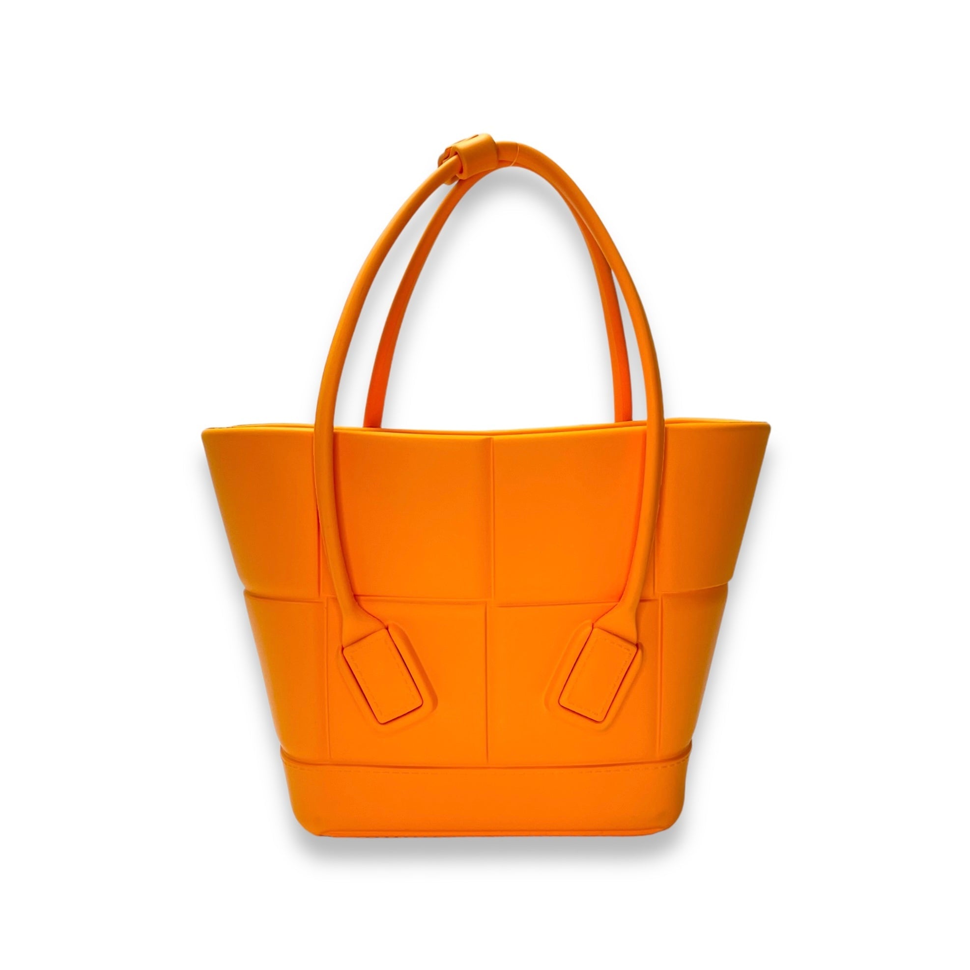Arco Small Orange Top Handle Bag in Rubber - Image 3