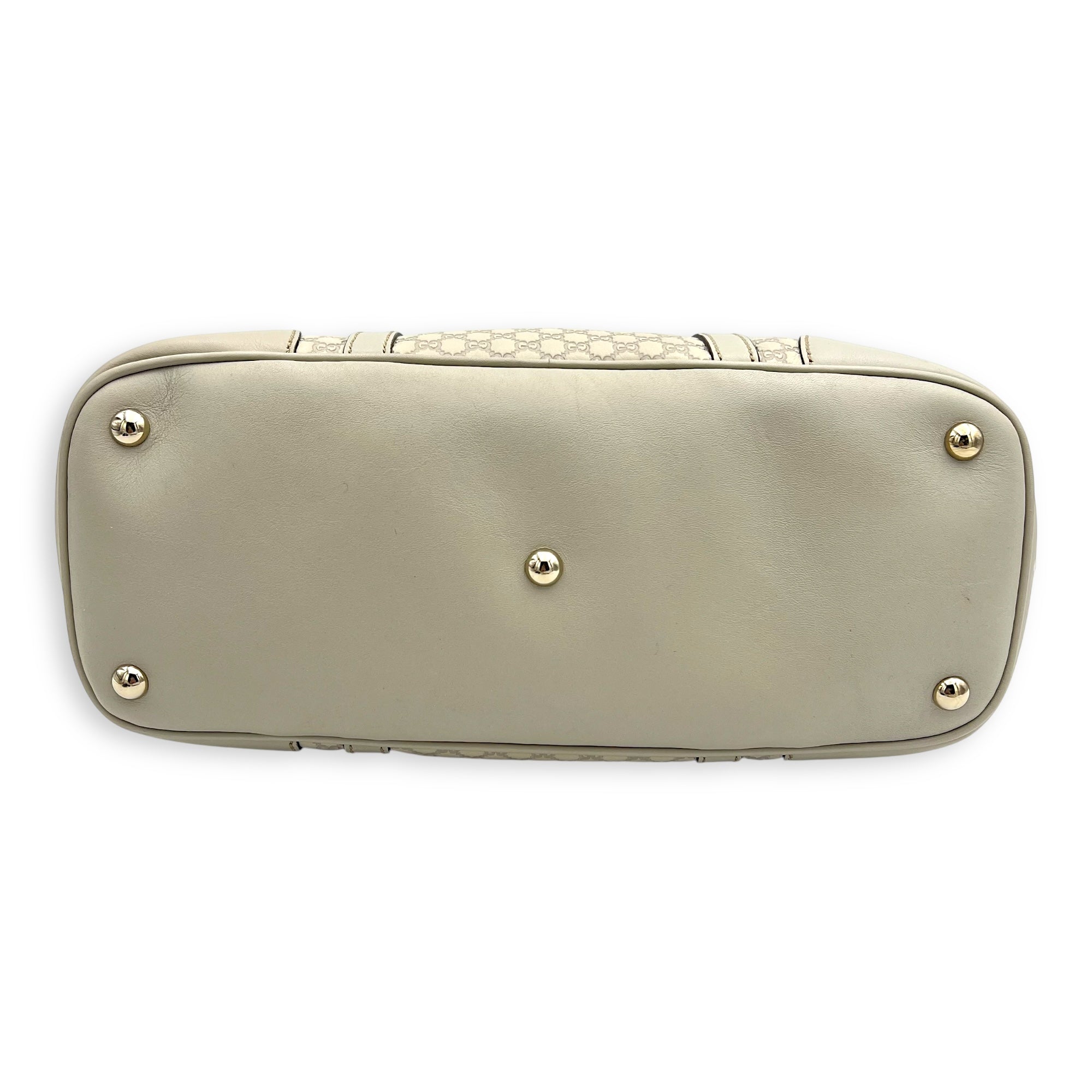 Guccissima Top Handle Bag White in Calfskin, Gold hardware - Image 6