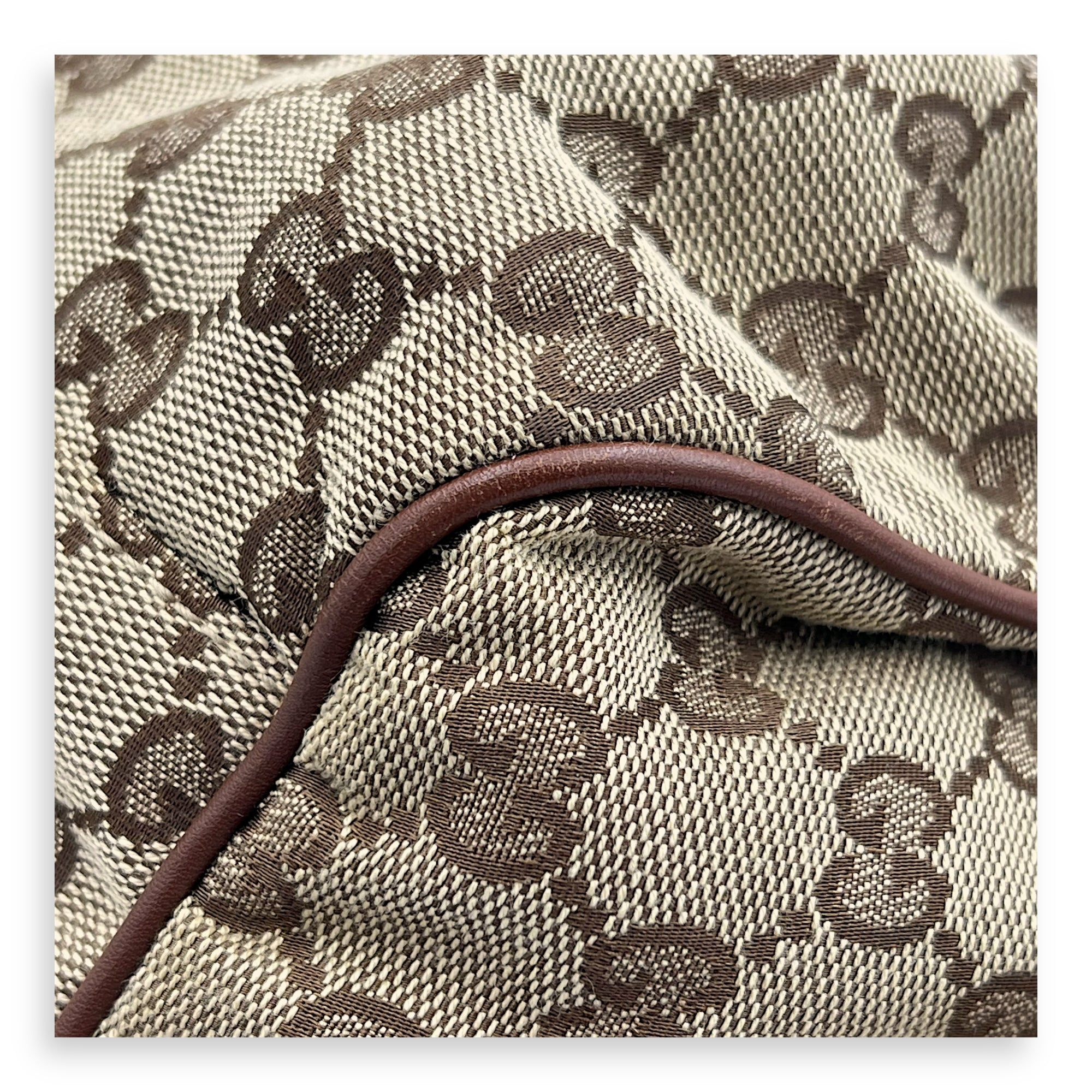 GG Top Handle Bag Brown in Jacquard, Gold hardware - Image 8