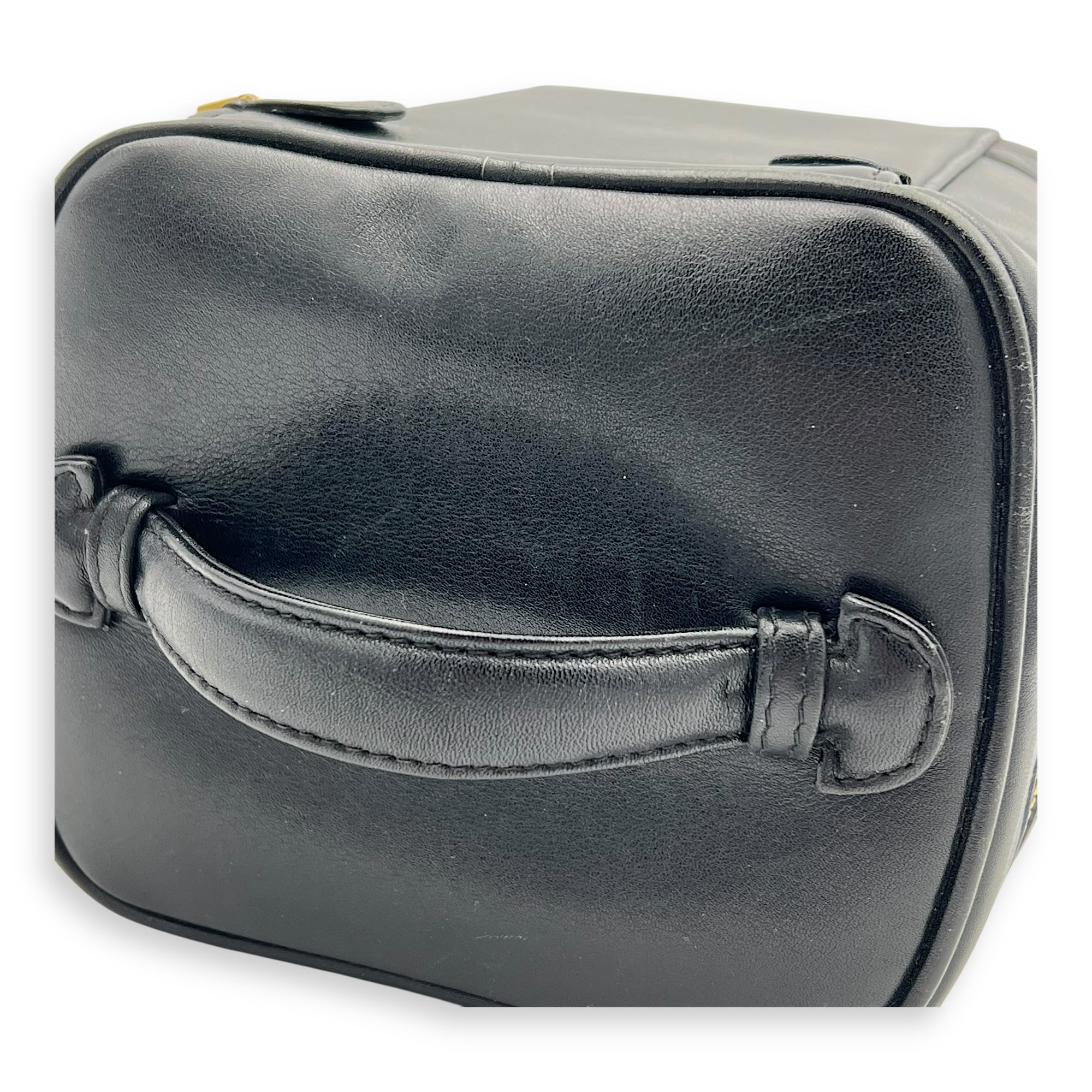 Vintage Vanity Bag Black in Calfskin, Gold hardware - Image 12