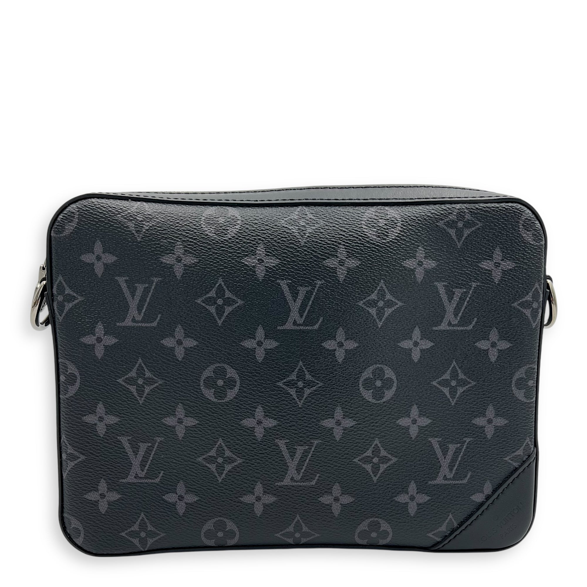 Trio Messenger Eclipse in Monogram Coated Canvas, Silver hardware