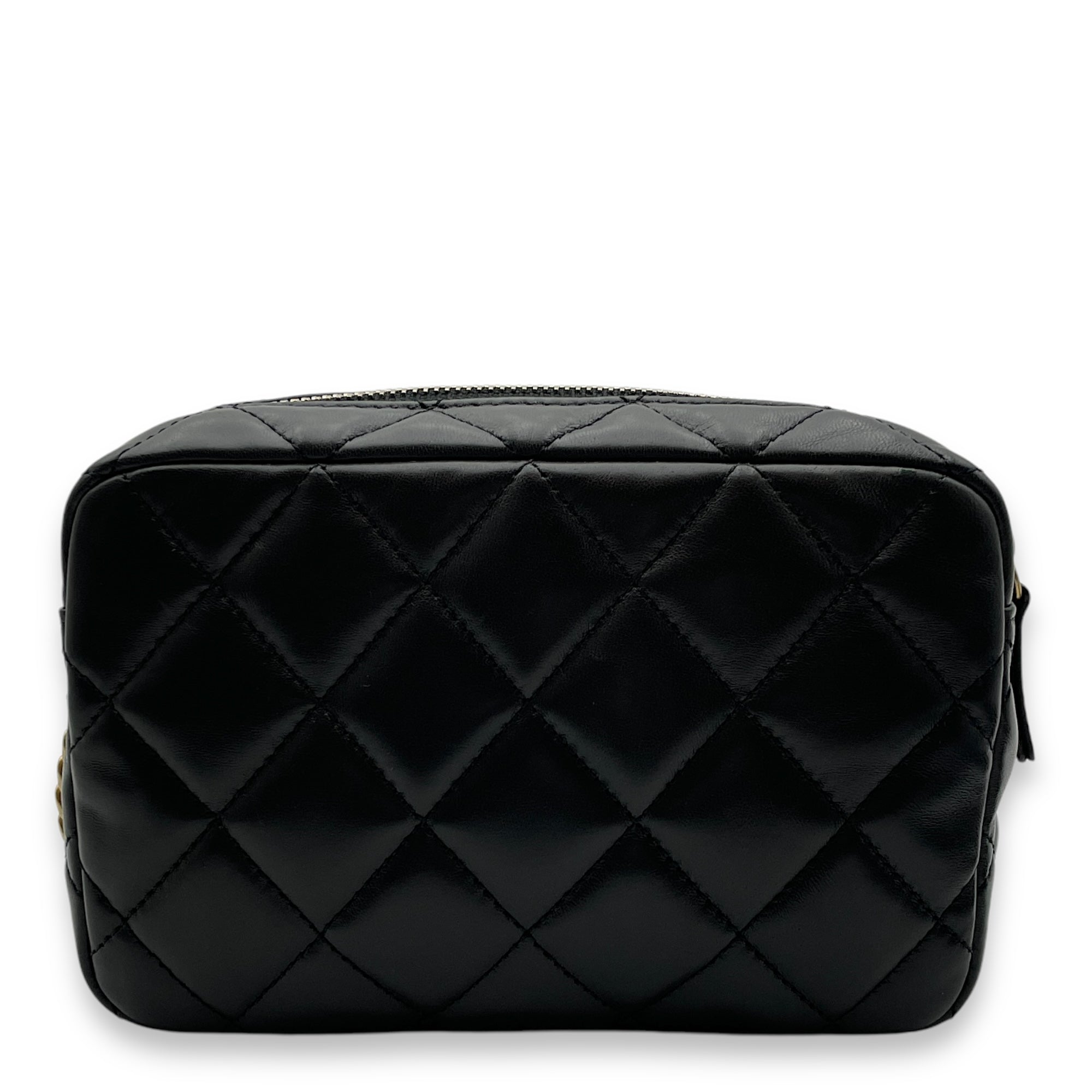 All Slide Camera Black Crossbody Bag in Lambskin, Gold hardware - Image 3