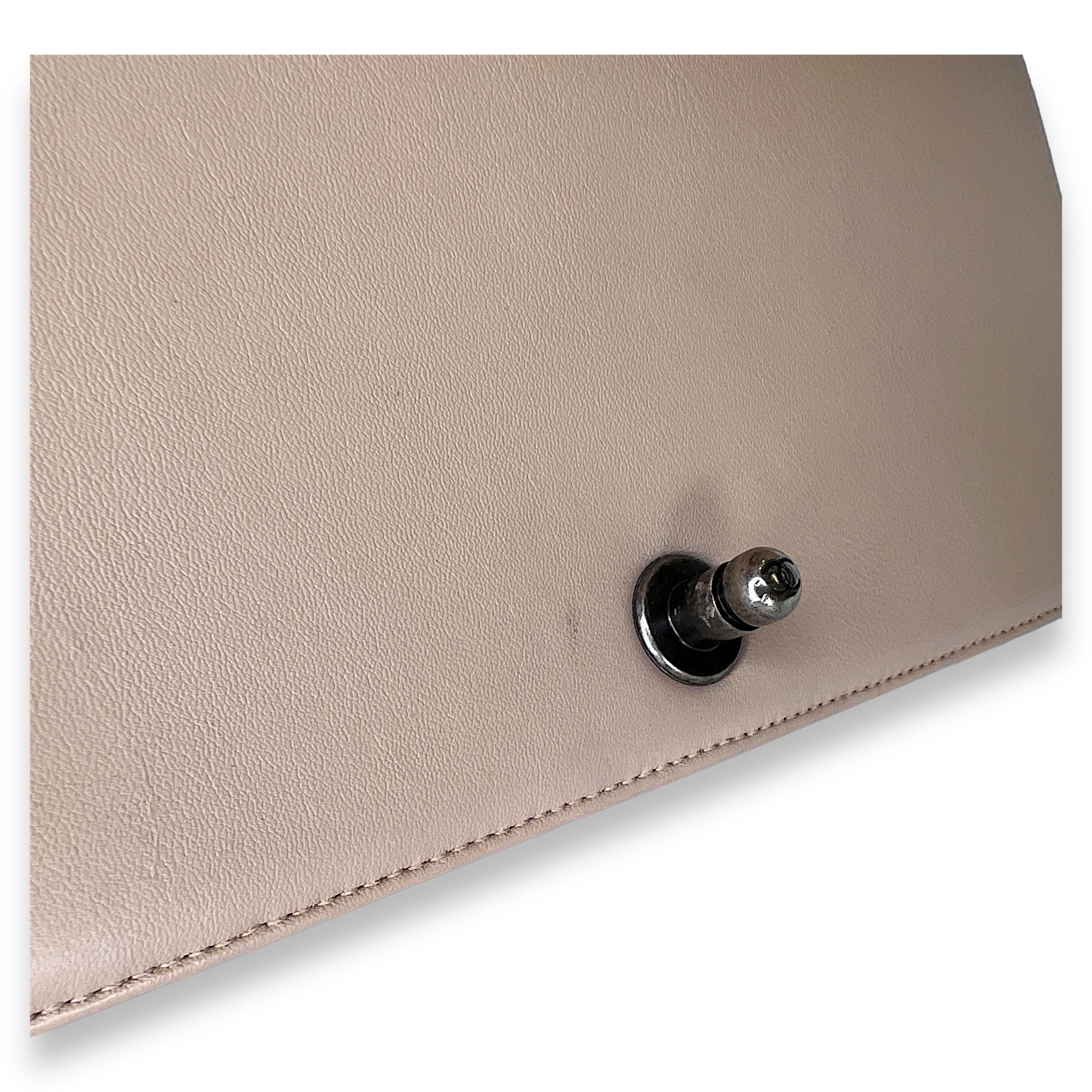 Boy Crossbody Bag Medium Beige in Calfskin , Ruthenium Hardware - Image 11