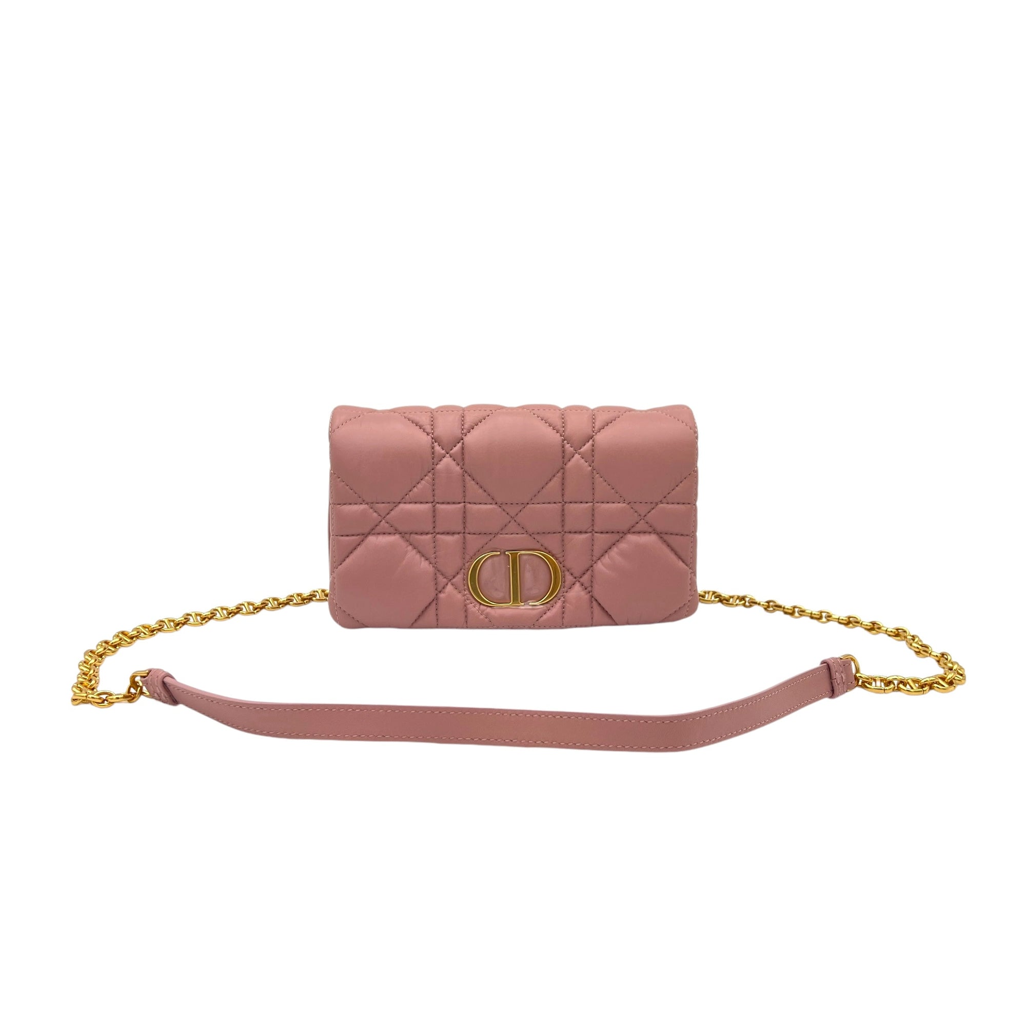 Caro Crossbody Bag Pink in Lambskin, Gold hardware - Image 8