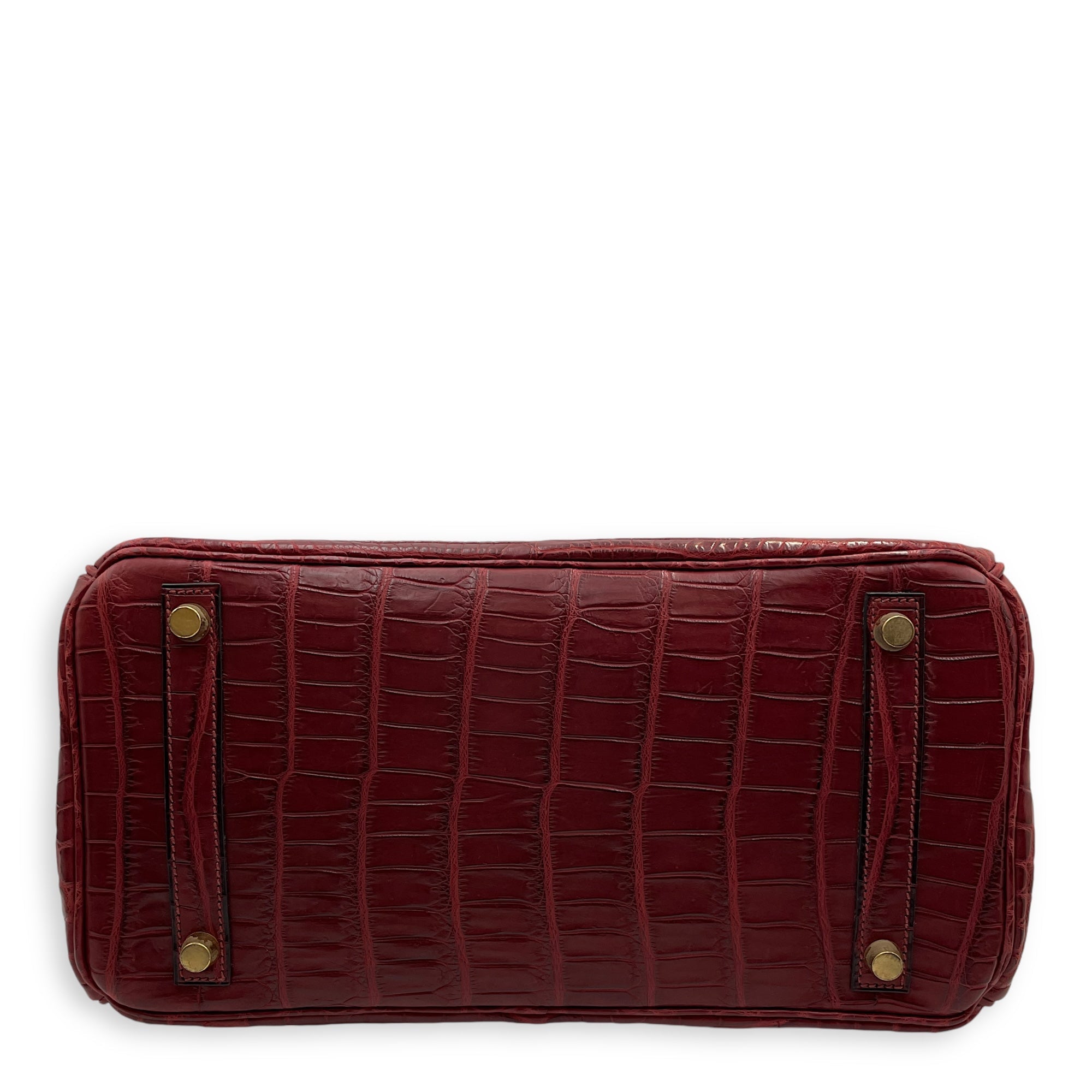 Birkin 30 Rouge in Matte Niloticus, Gold hardware - Image 6