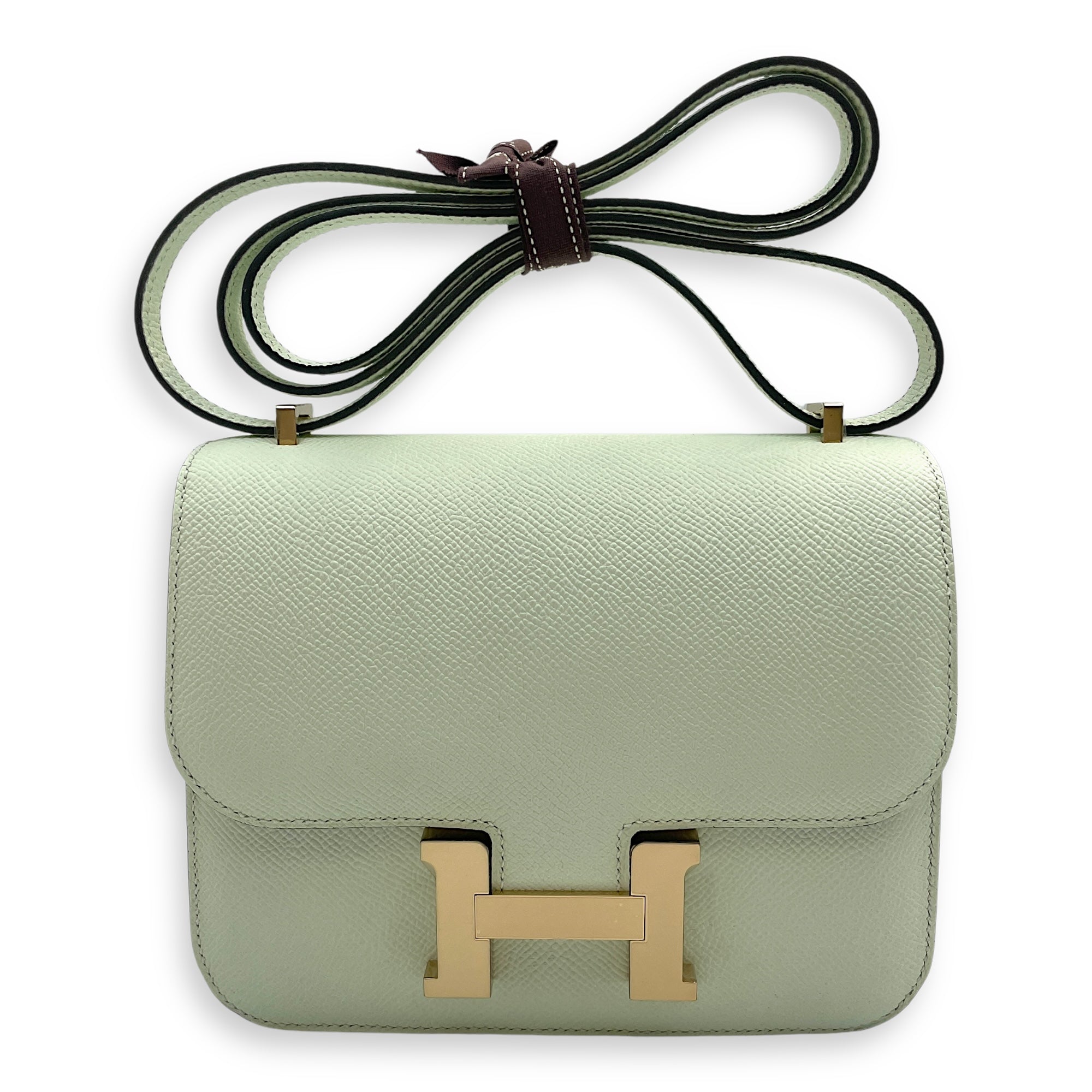 Constance Mirror 18 Vert Fizz in Epsom, Permabrass hardware