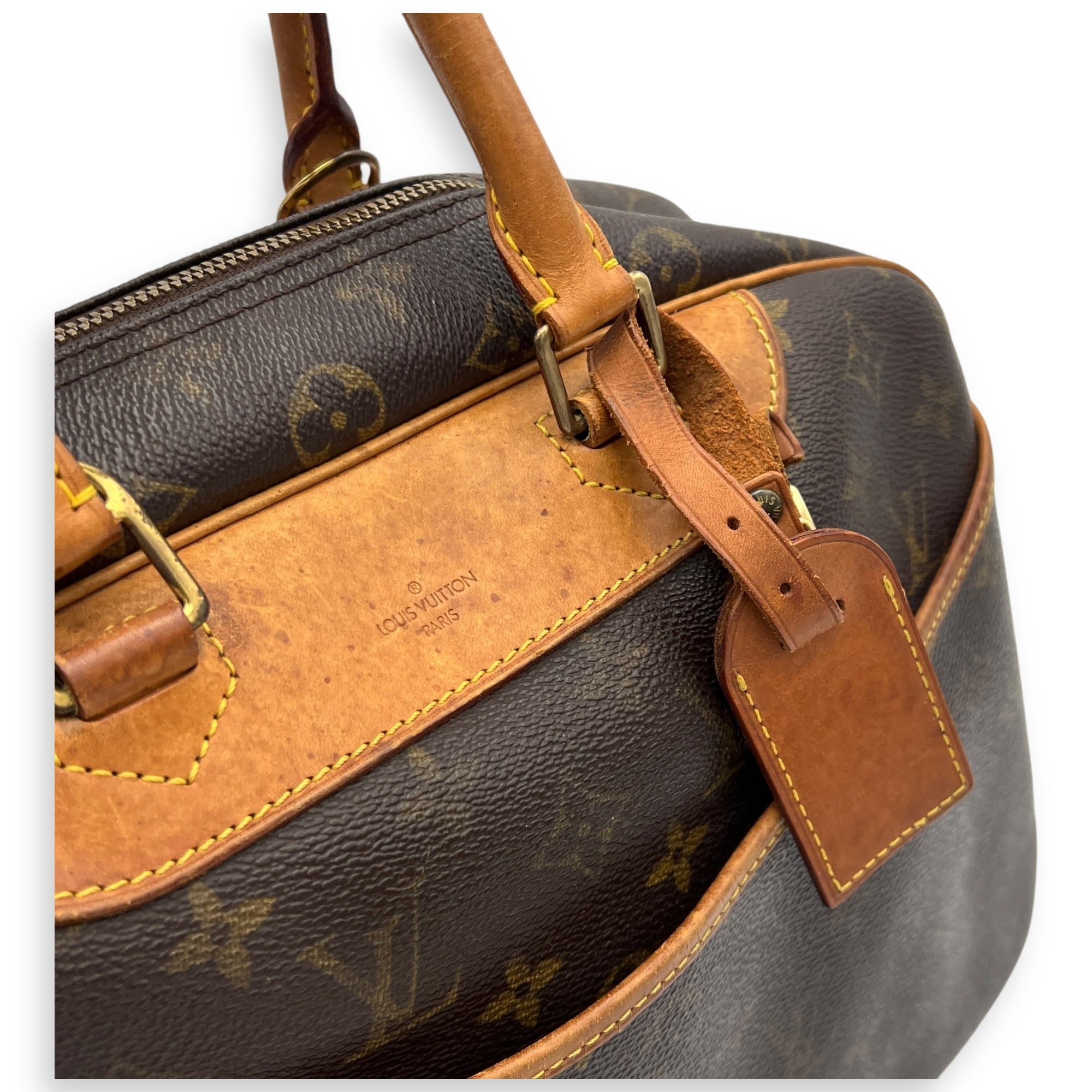 Deauville Top Handle Bag Brown in Monogram Coated Canvas, Gold hardware - Image 8