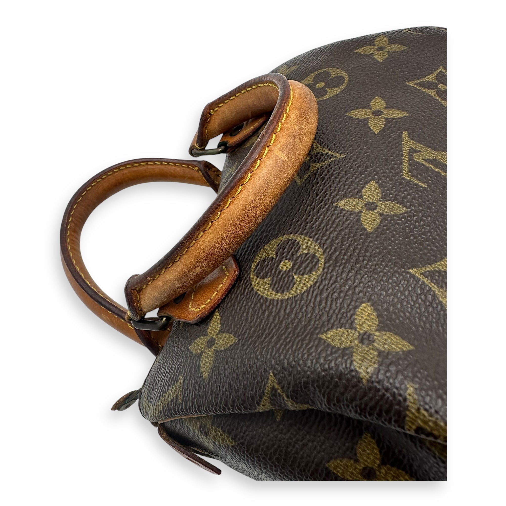 Speedy Top Handle Bag Brown in Monogram Coated Canvas, Gold hardware - Image 13