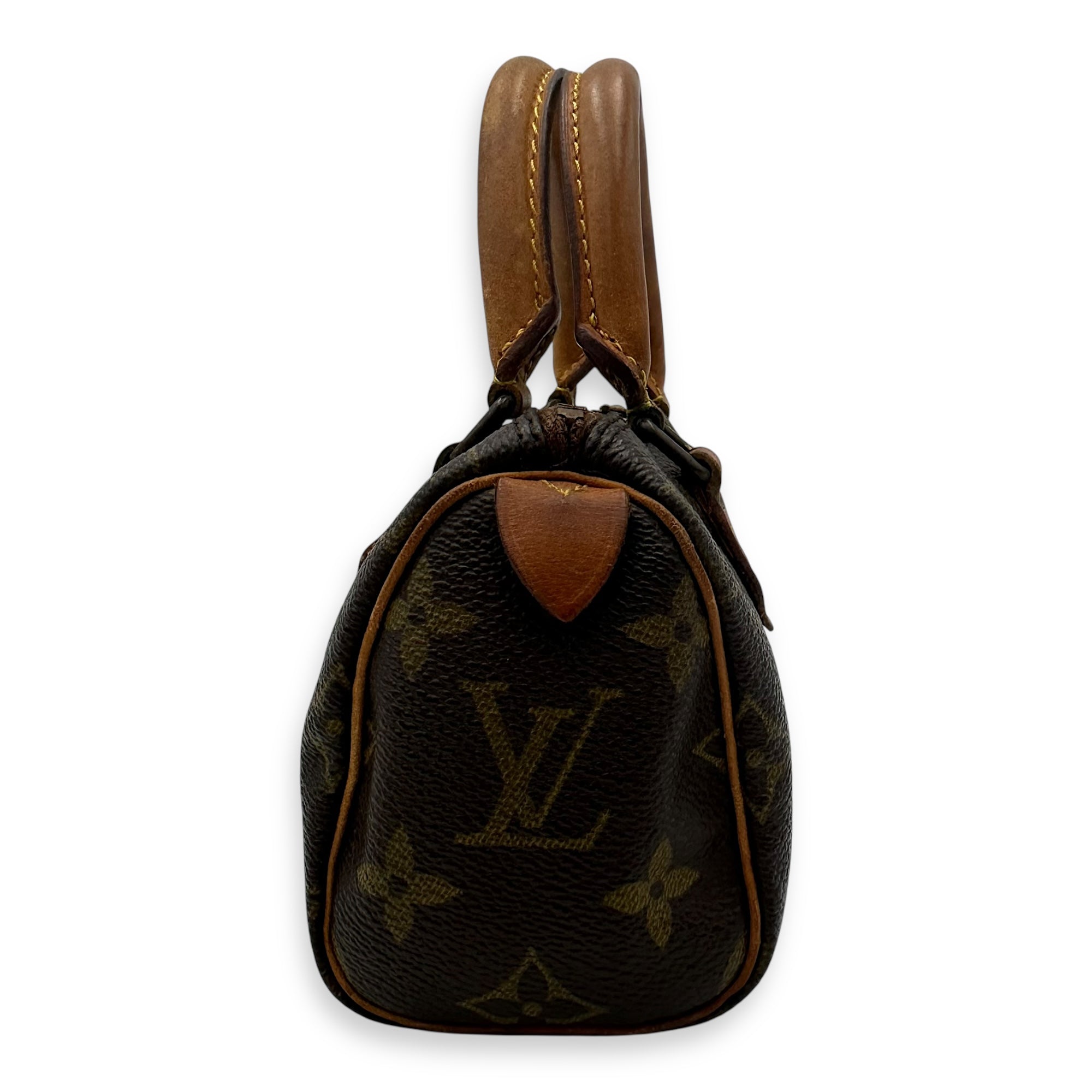 Speedy Top Handle Bag Brown in Monogram Coated Canvas, Gold hardware - Image 5