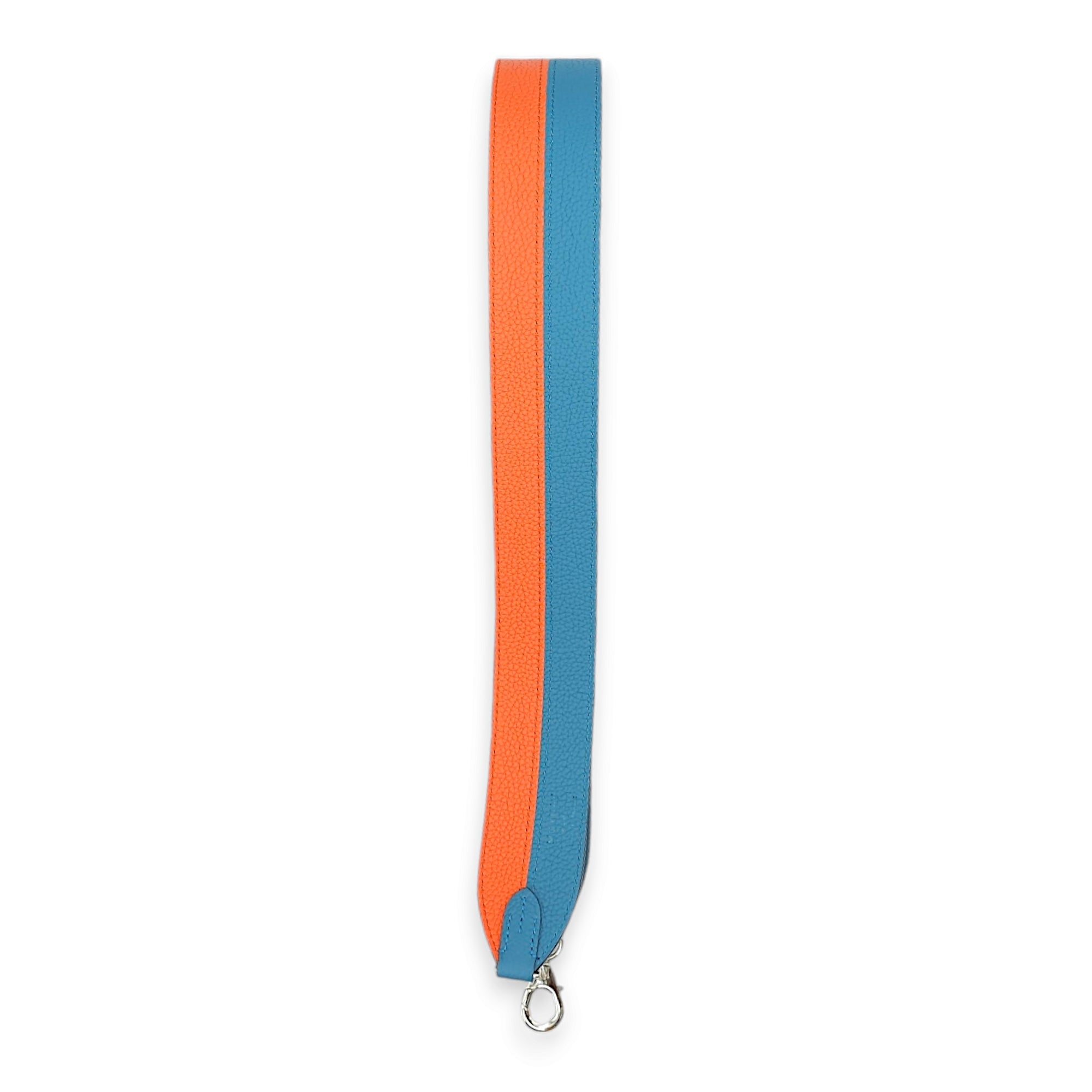 Bi-colour Bag Strap Orange/Blue Bag Accessory in Calfskin, Palladium hardware - Image 3