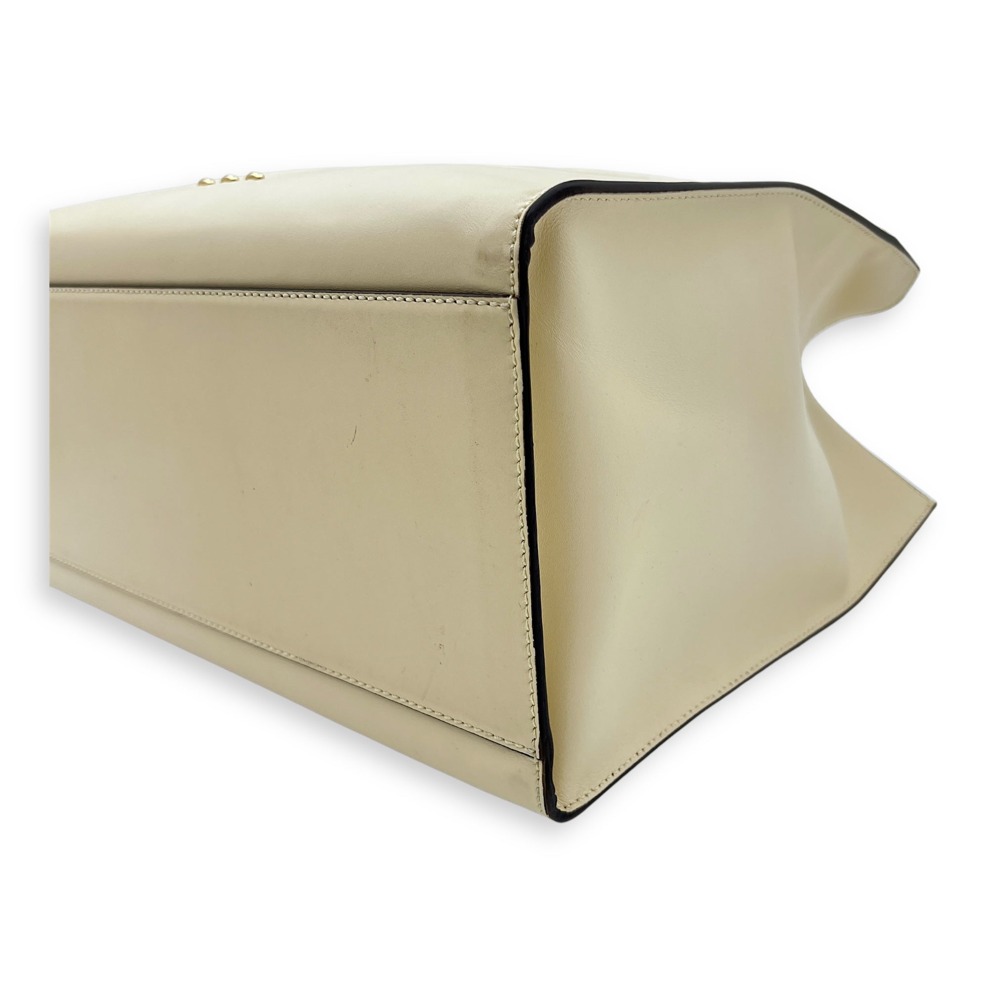 Sunshine Top Handle Bag Beige in Calfskin, Gold hardware - Image 15