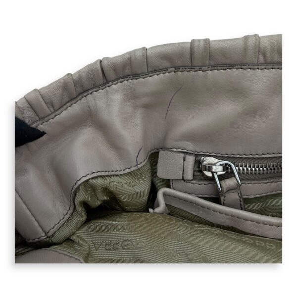 Gaufre White Top Handle Bag in Lambskin, Silver hardware - Image 11