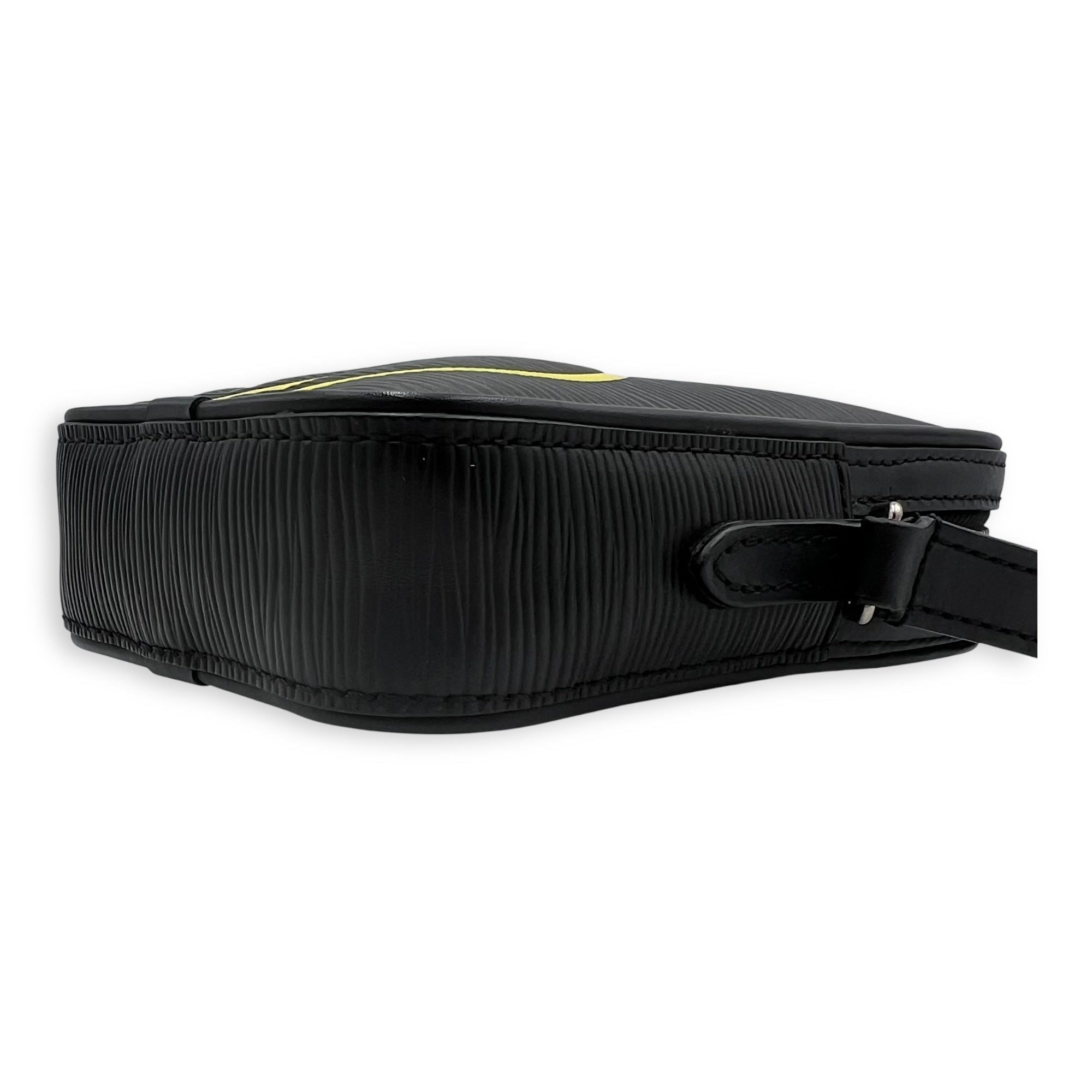 Danube Crossbody Bag Black in Epi Leather, Silver hardware - Image 10