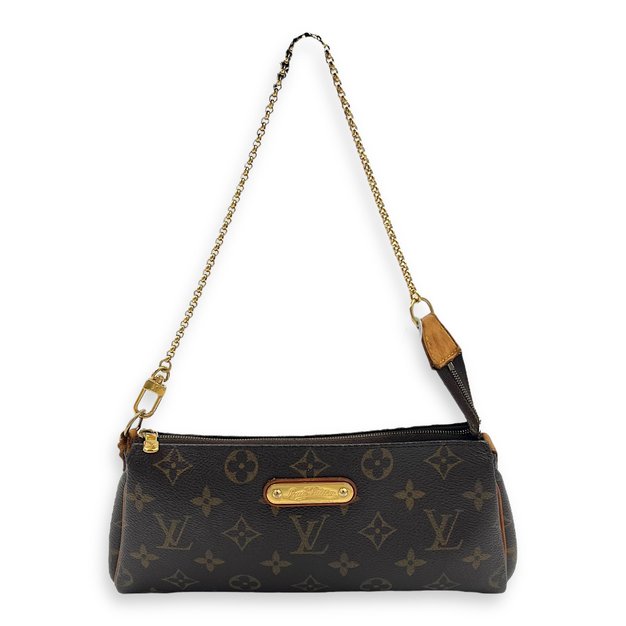Eva Crossbody Bag Brown in Monogram Coated Canvas, Gold hardware - Image 3
