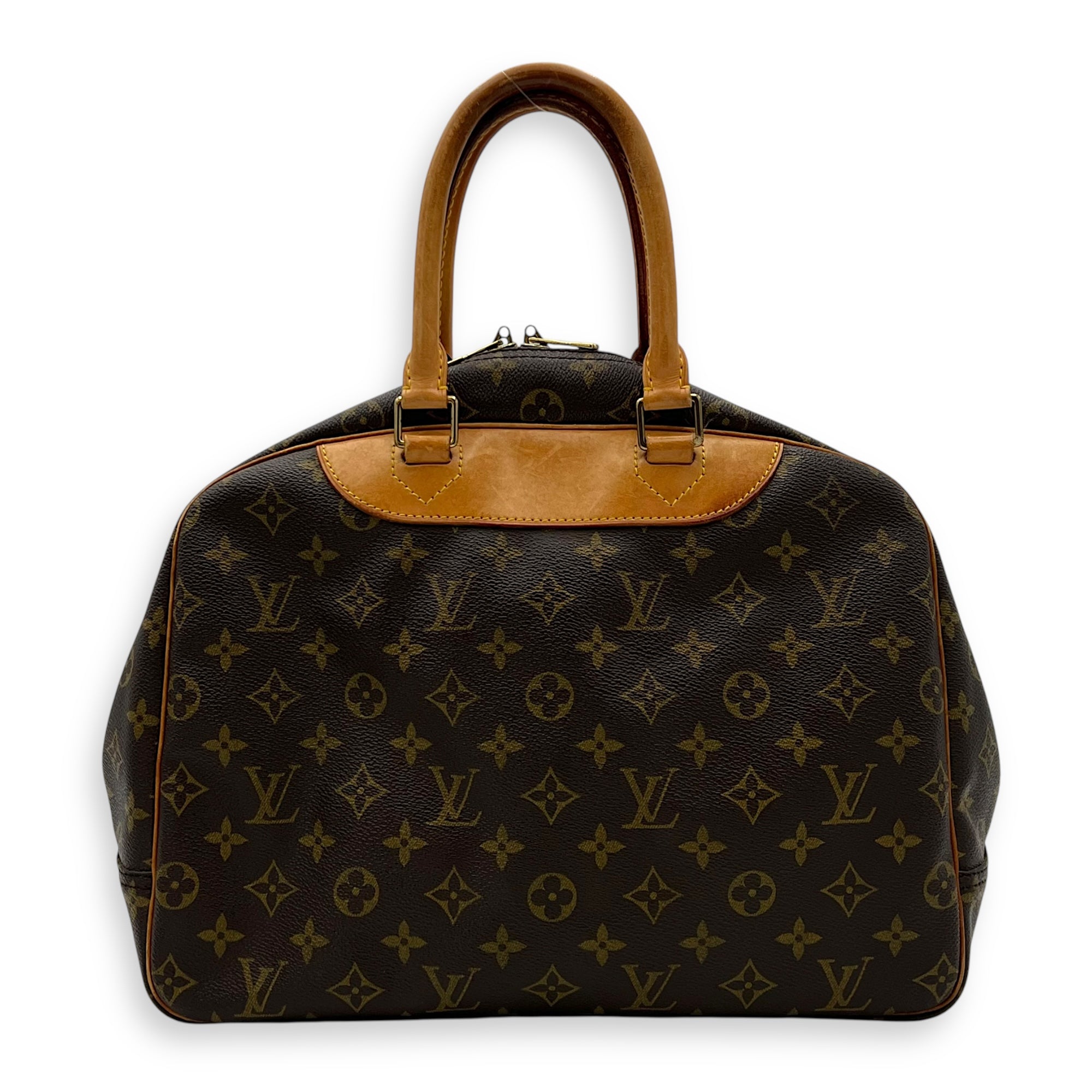 Deauville Top Handle Bag Brown in Monogram Coated Canvas, Gold hardware - Image 3