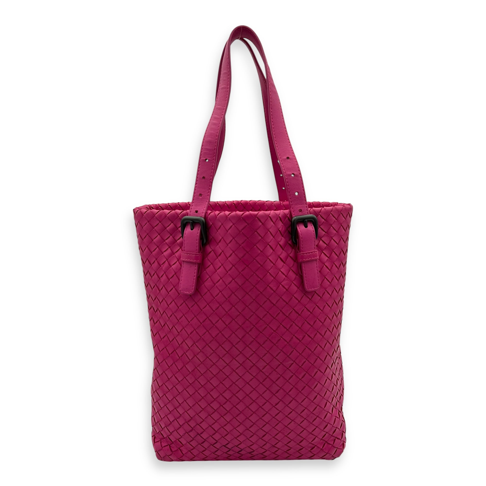 Intrecciato Shoulder Bag Pink in Lambskin, Gunmetal hardware - Image 3