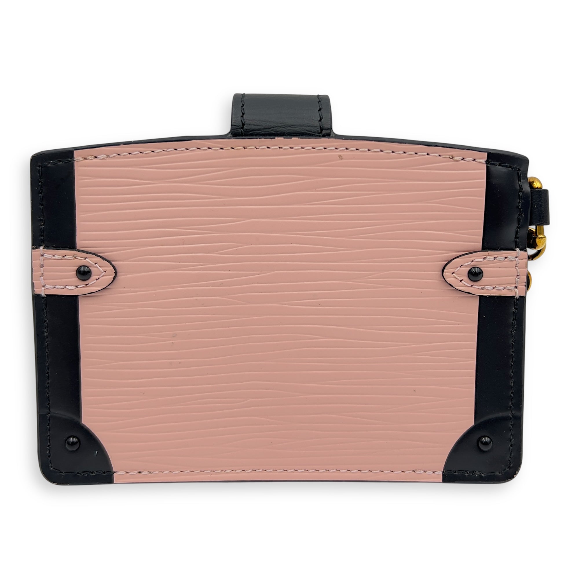Trunk Card Holder Pink in Epi Leather, Gold hardware - Image 3