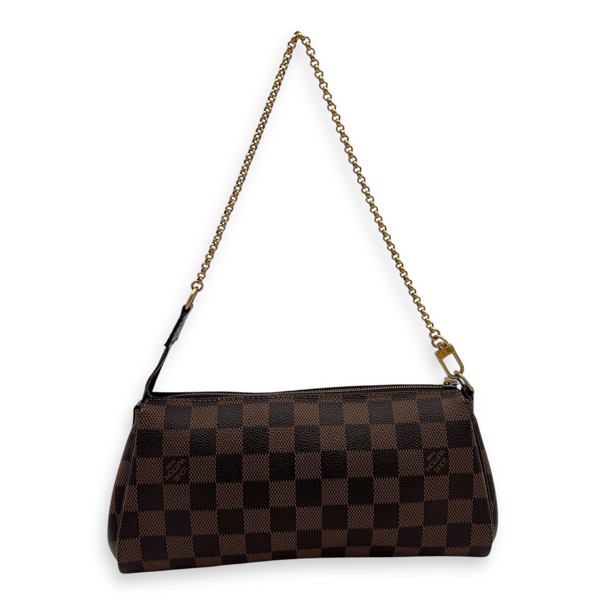 Eva Crossbody Bag Brown in Coated Canvas, Gold hardware - Image 3