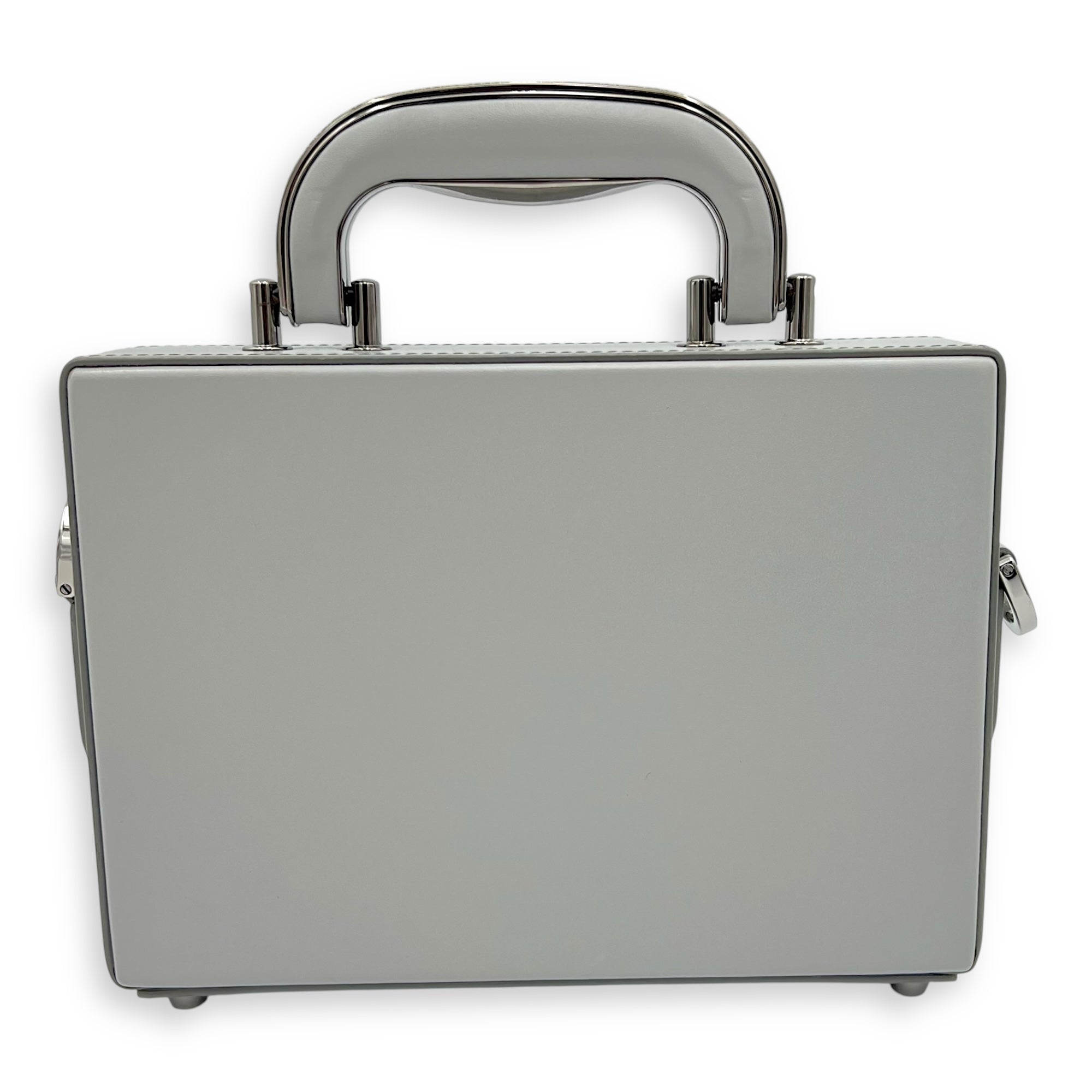 Kenny Scharf Vanity Top Handle Bag Grey in Calfskin, Silver hardware - Image 3