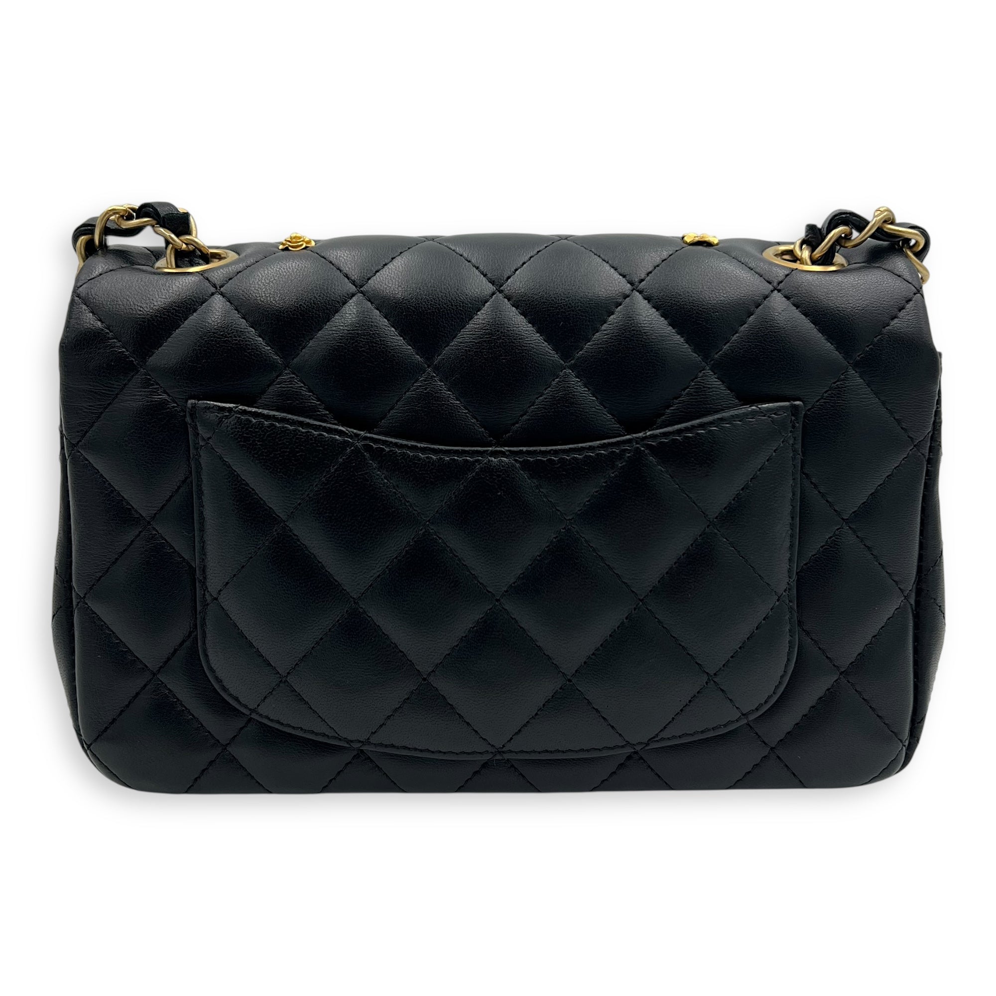 Lucky Charm Classic Mini Black Shoulder Bag in Lambskin, Mixed hardware - Image 3