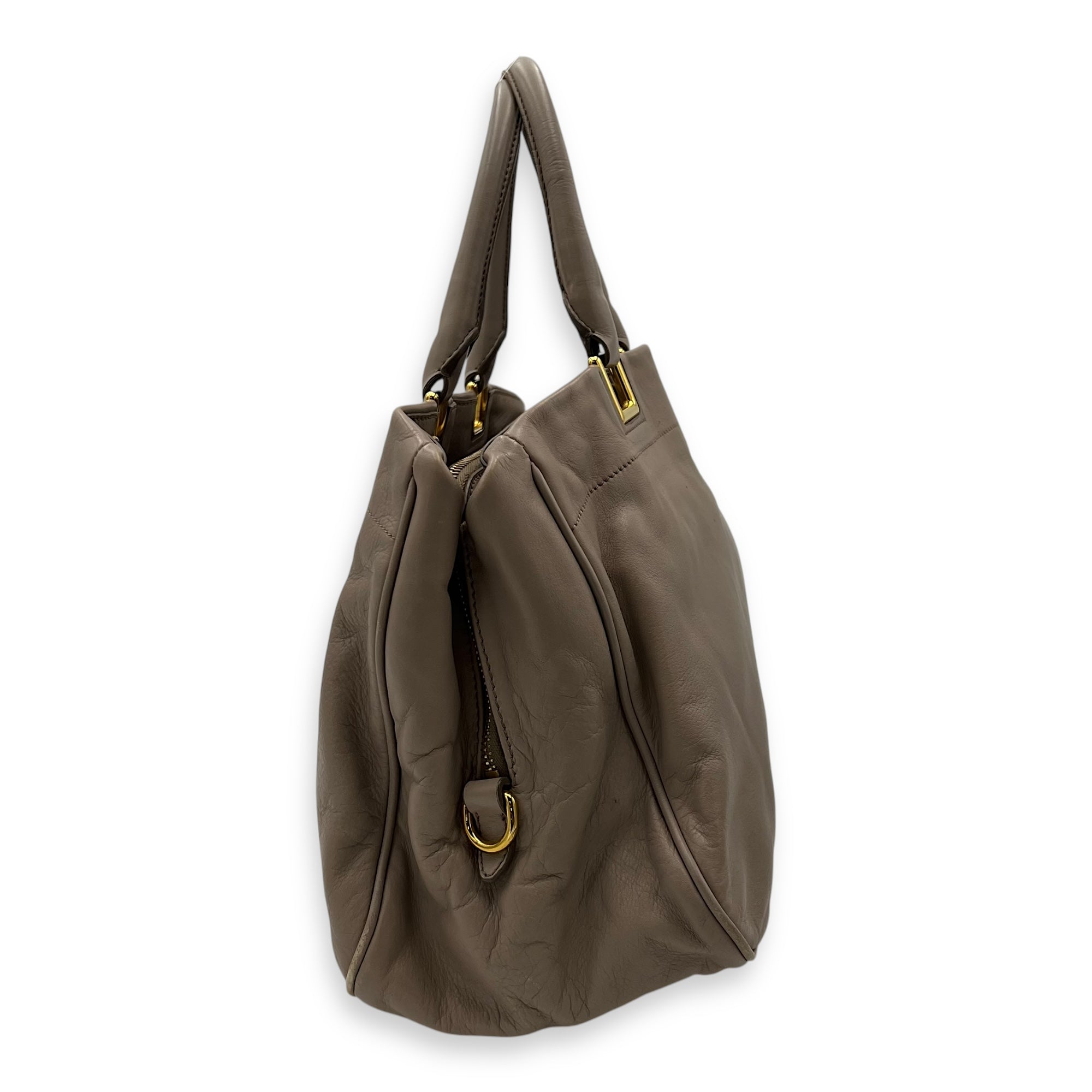 Logo Top Handle Bag Pink in Calfskin, Gold hardware - Image 4