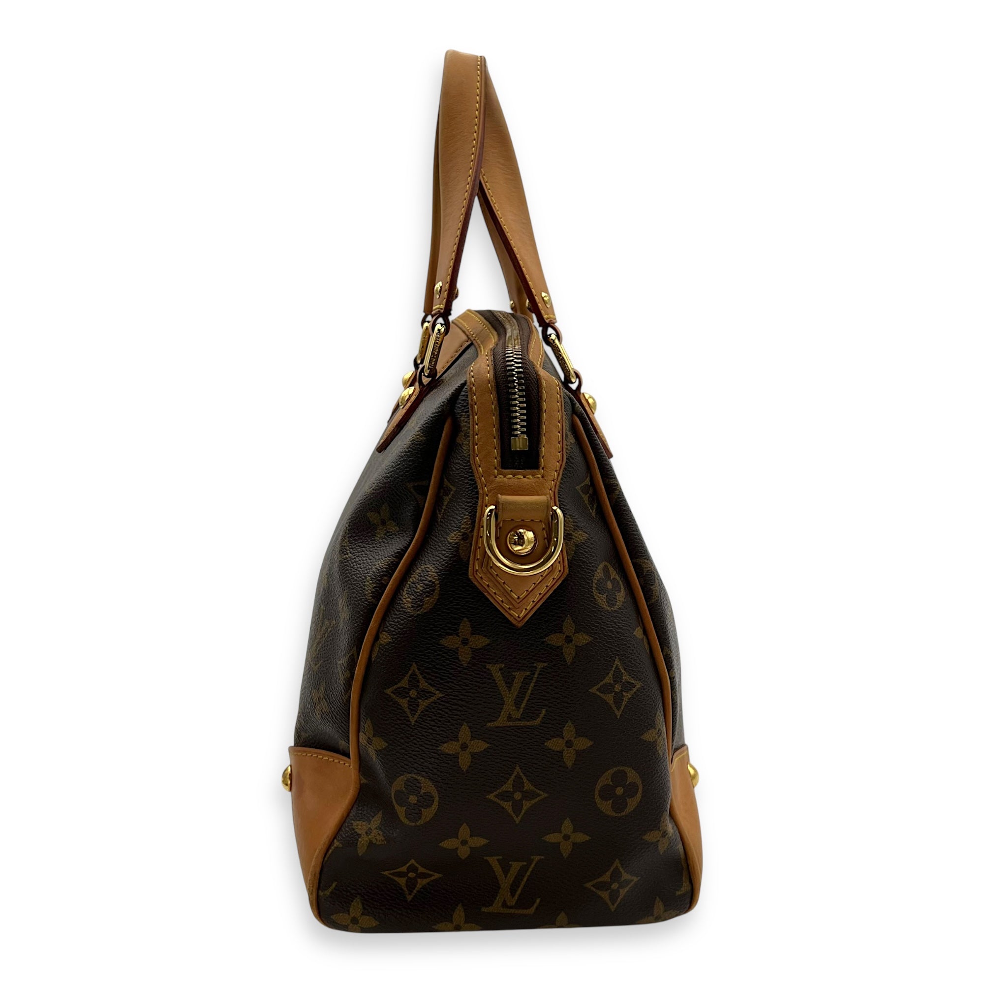 Estrella Top Handle Bag Brown in Monogram Coated Canvas, Gold hardware - Image 4