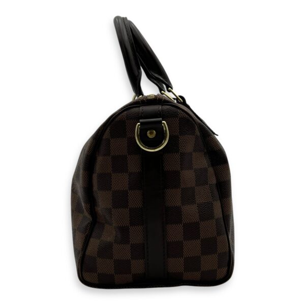 Speedy Bandouliere Top Handle Bag 25 Brown in Coated Canvas, Gold hardware - Image 4