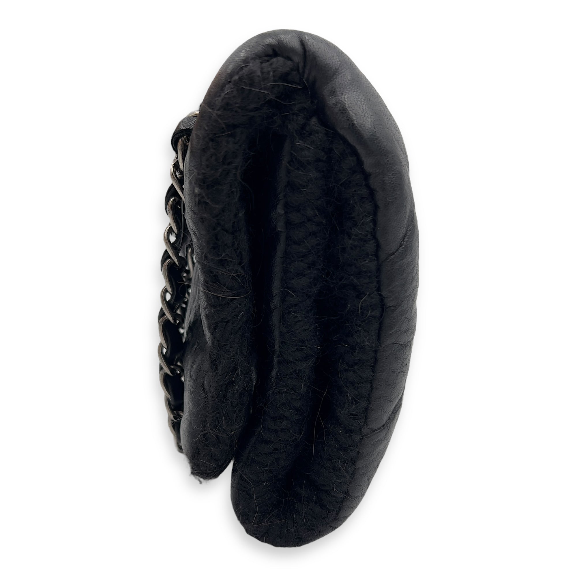 Paris Edinburgh Chic Knit Shoulder Bag Black in Calfskin, Silver hardware - Image 4