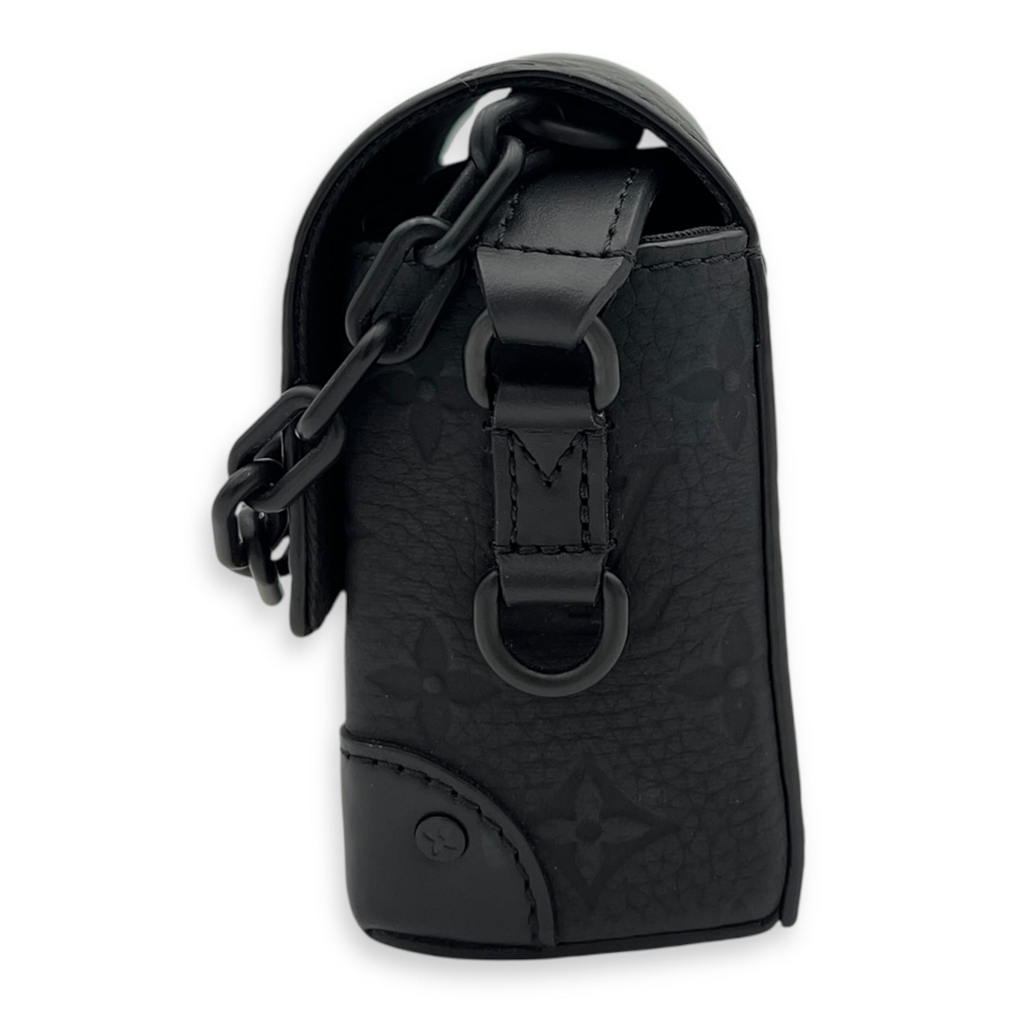 Steamer Black Shoulder Bag in Empreinte Leather, Black hardware - Image 5