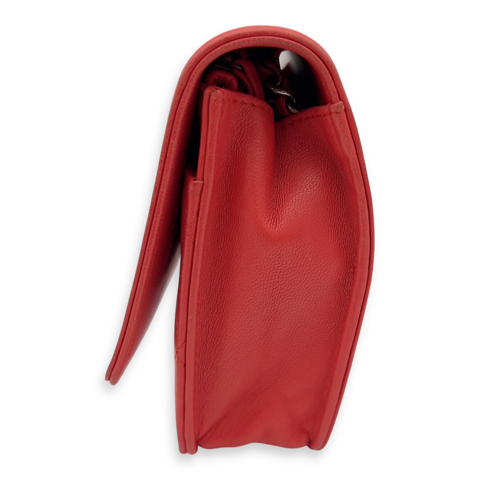 Boy Wallet On Chain Red in Calfskin, Ruthenium hardware - Image 6