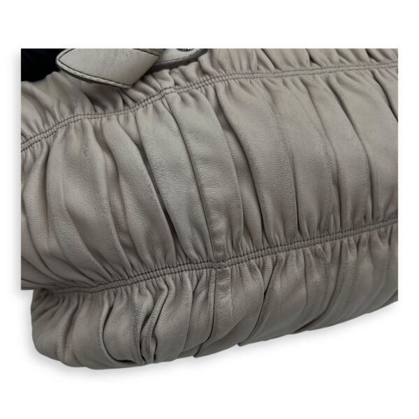 Gaufre White Top Handle Bag in Lambskin, Silver hardware - Image 18