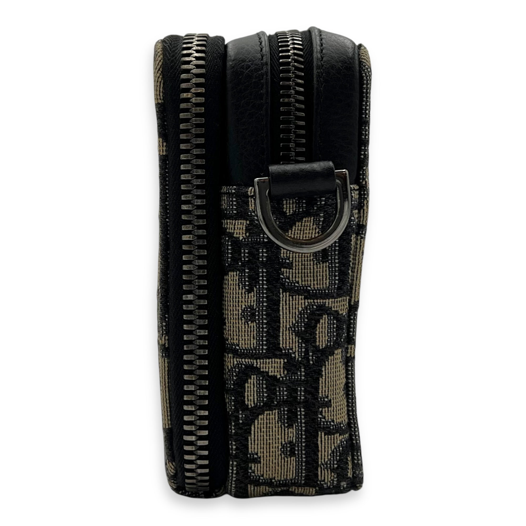 Oblique Mini Blue Camera Bag in Jacquard, Silver hardware - Image 5