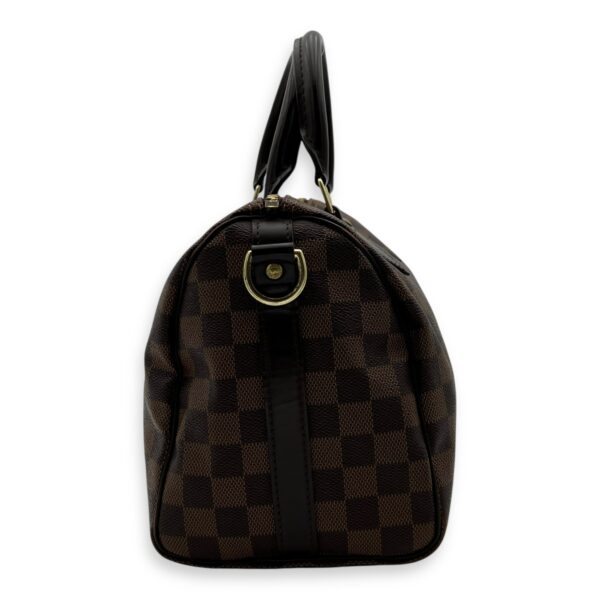 Speedy Bandouliere Top Handle Bag 25 Brown in Coated Canvas, Gold hardware - Image 5