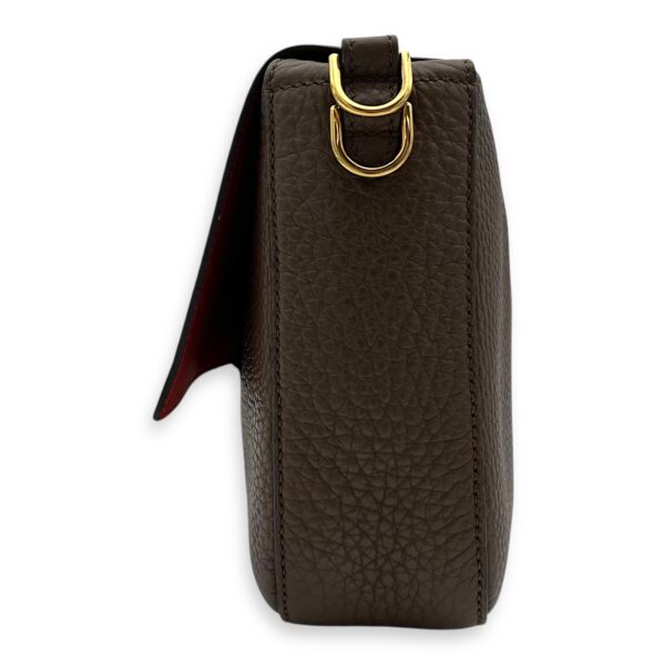 Baguette Top Handle Bag Brown in Calfskin, Silver hardware - Image 5
