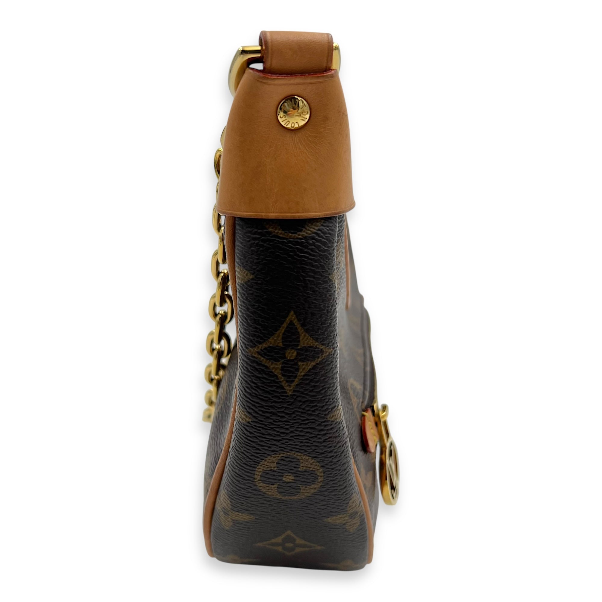 Loop Brown Shoulder Bag in Monogram Coated Canvas, Gold hardware - Image 7