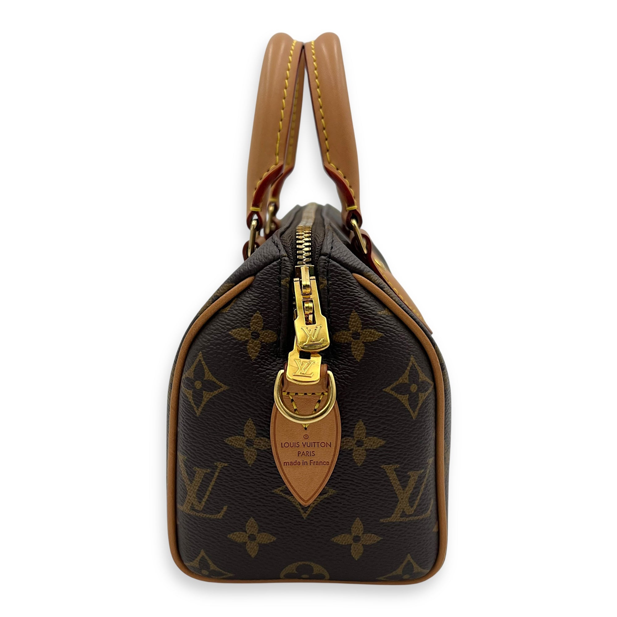 Speedy Bandouliere 20 Brown Top Handle Bag in Monogram Coated Canvas, Gold hardware - Image 3