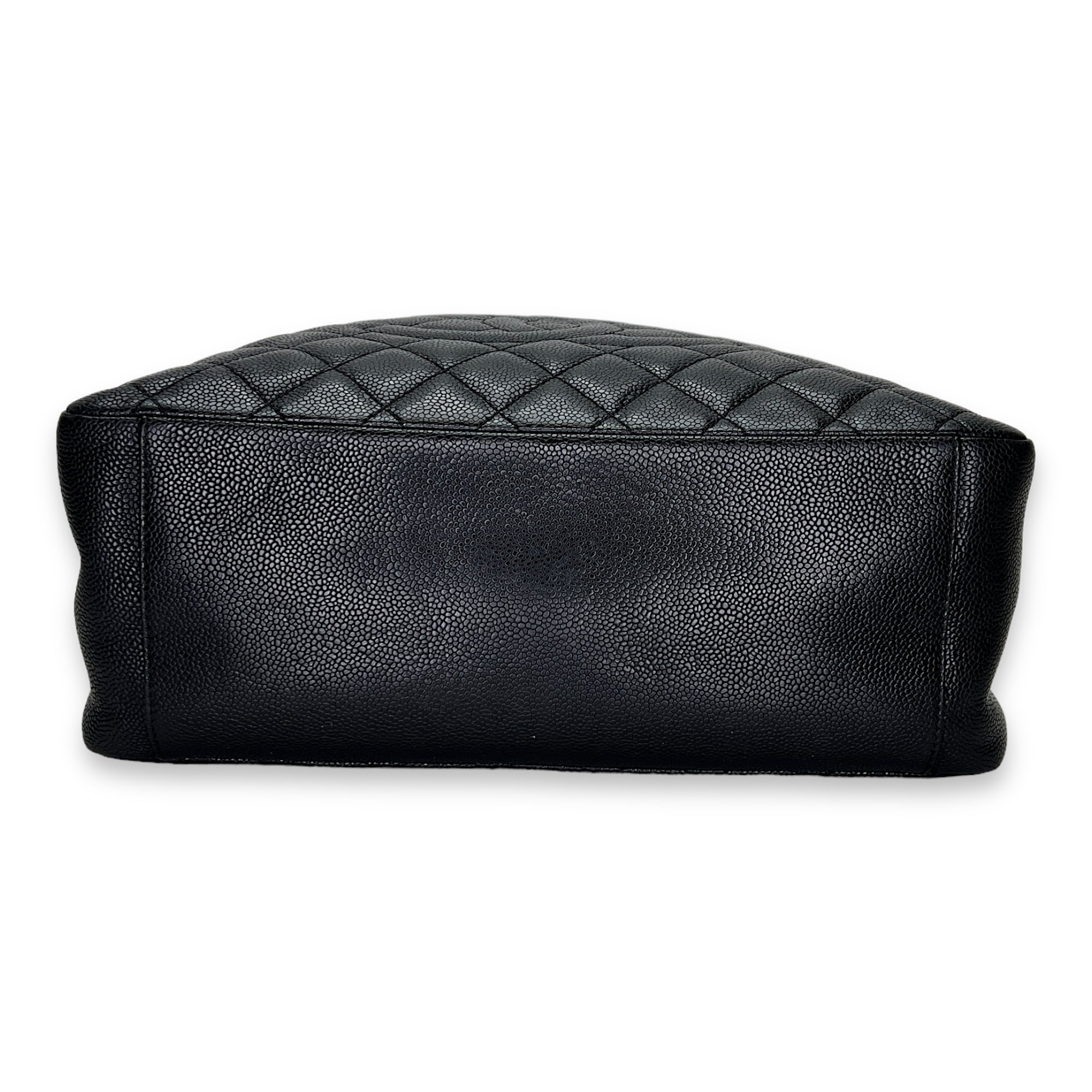 GST Black Shoulder Bag in Caviar Leather, Silver hardware - Image 6