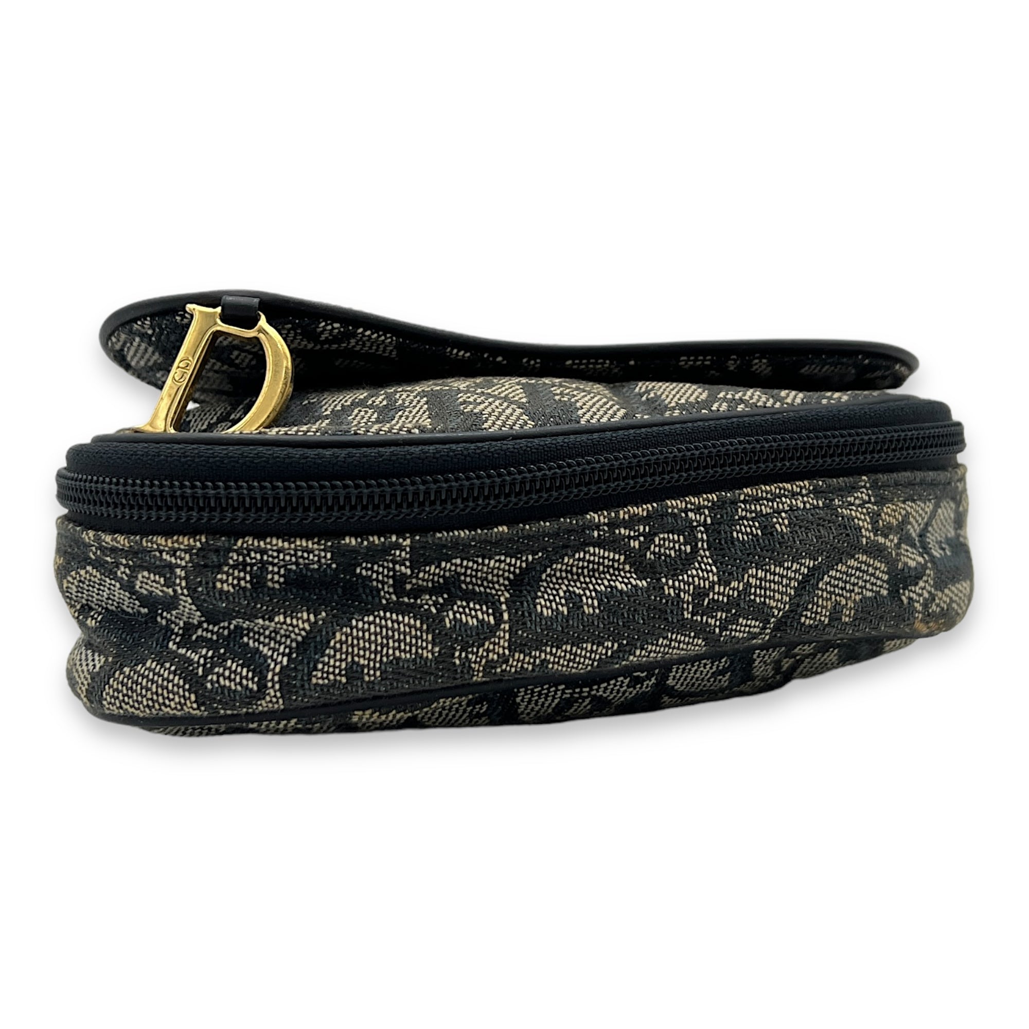 Saddle Pouch Blue in Jacquard, Gold hardware - Image 6
