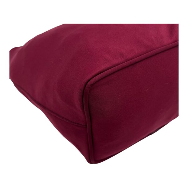 Baguette Shoulder Bag Red in Canvas, Silver hardware - Image 12