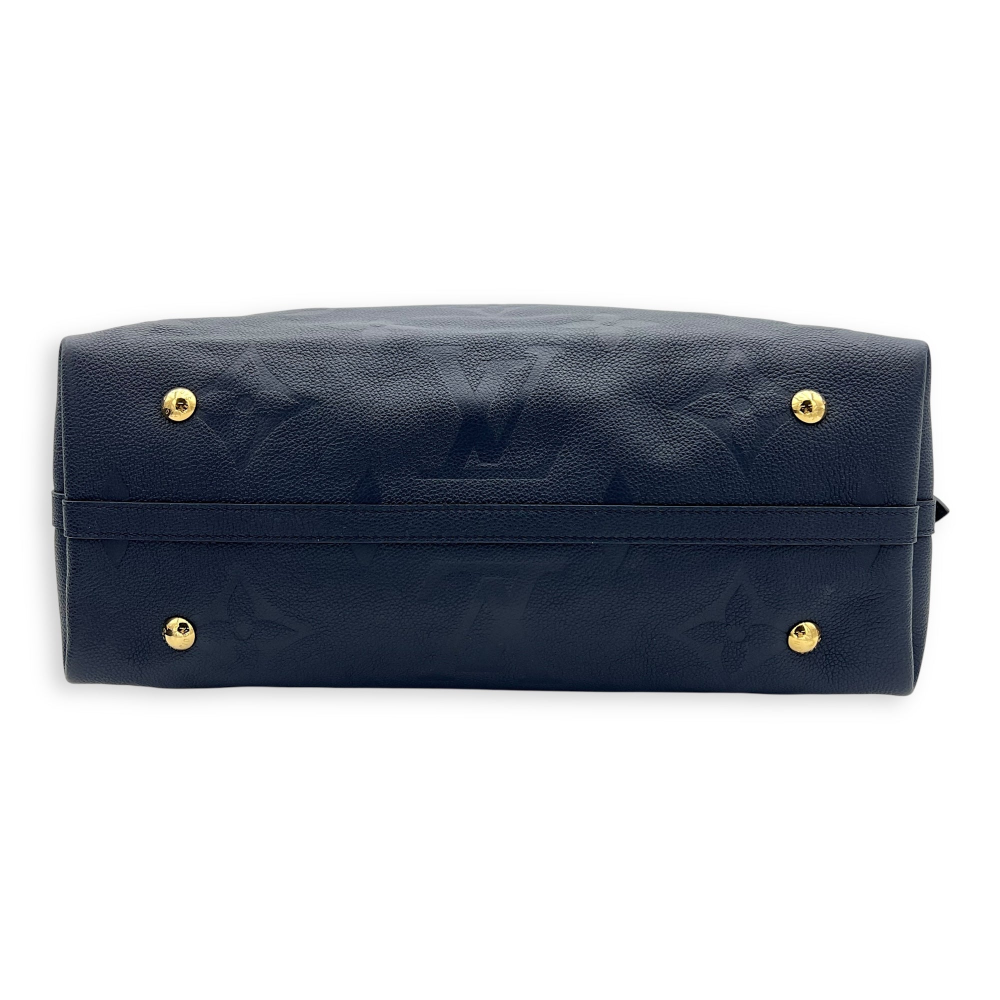 Carryall MM Blue Shoulder Bag in Empreinte Leather, Gold hardware - Image 6