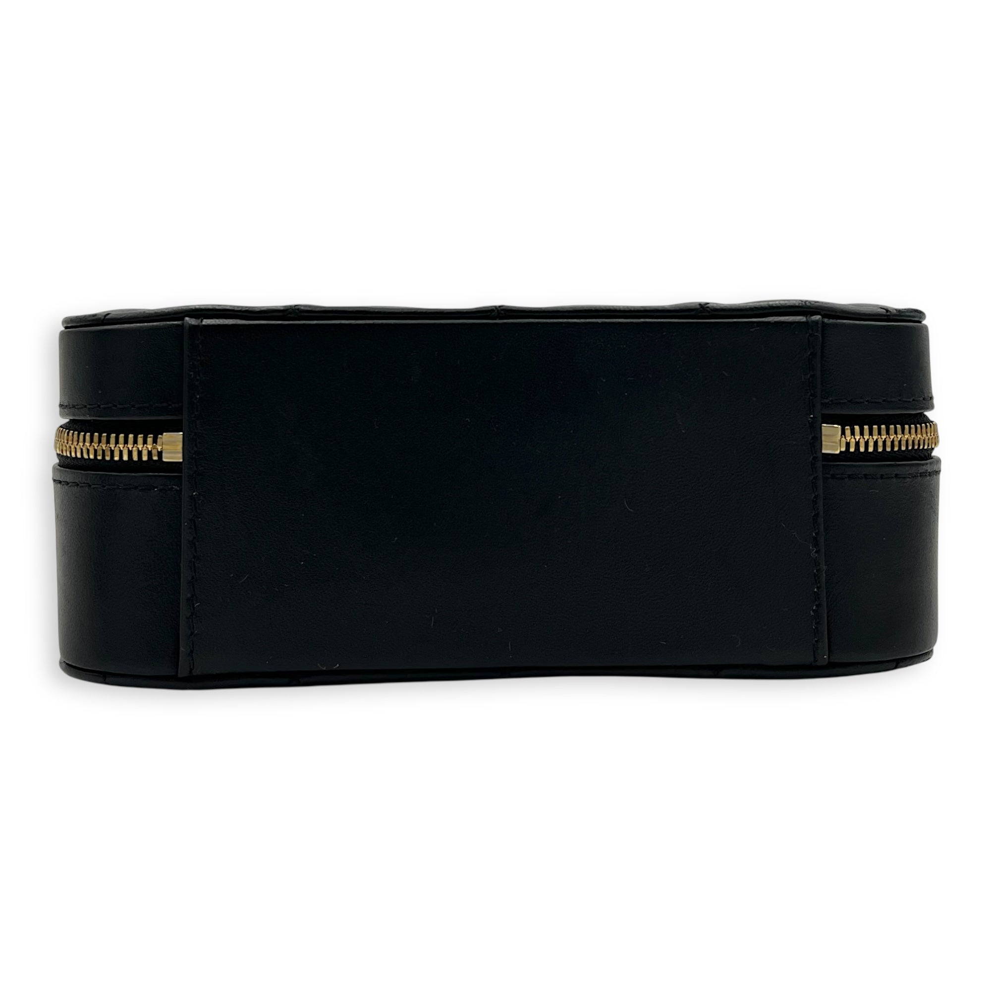 Vanity Chain Black Top Handle Bag in Lambskin, Gold hardware - Image 6